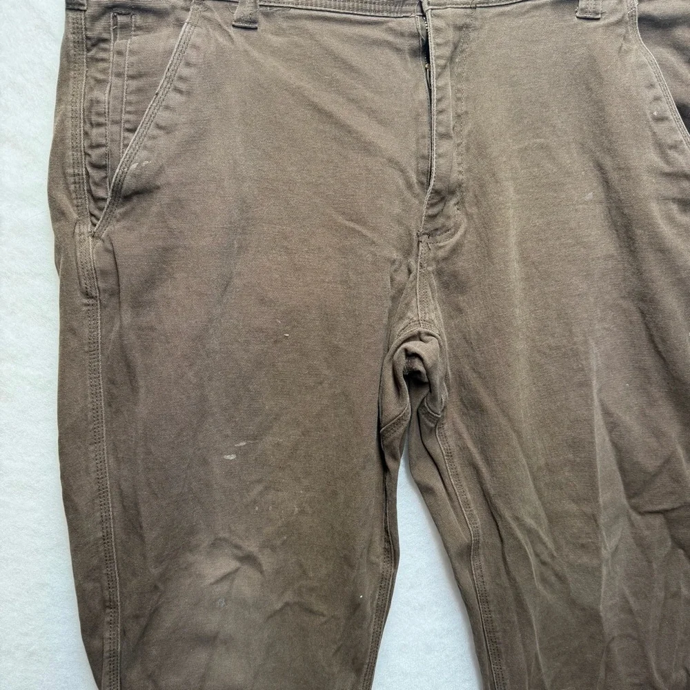 CAT Caterpillar Men's Work Pants 40x30 Brown Canvas Utility Cargo - Picture 2 of 7